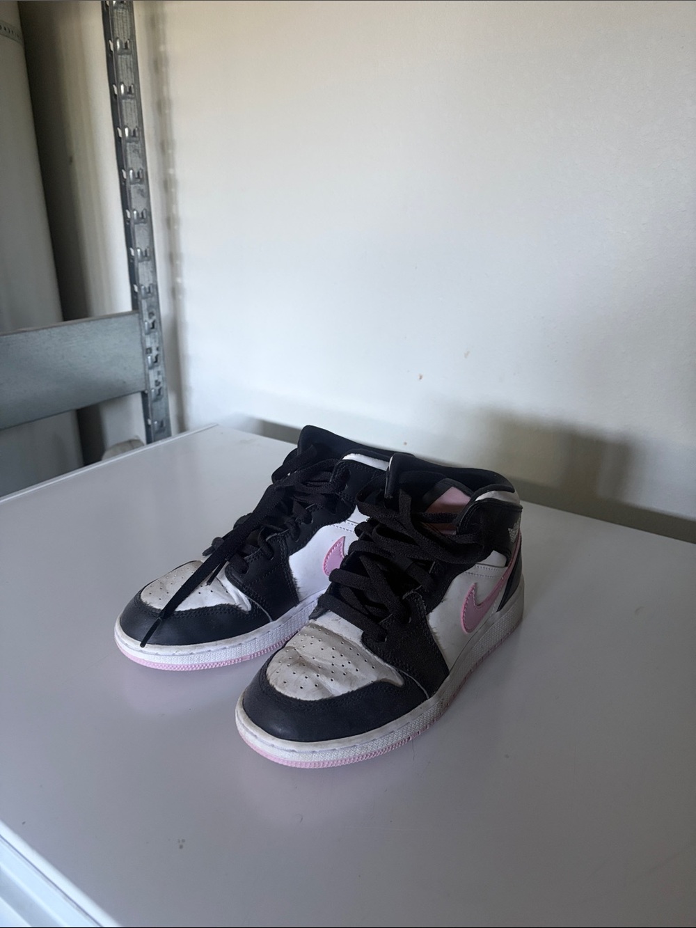 Nike Jordan’s  Kids Black White & Pink Sneakers